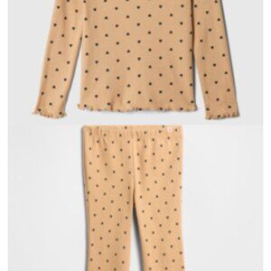 Gap Factory | Toddler Girls Brown Heart Top/Bottom Set 18-24M